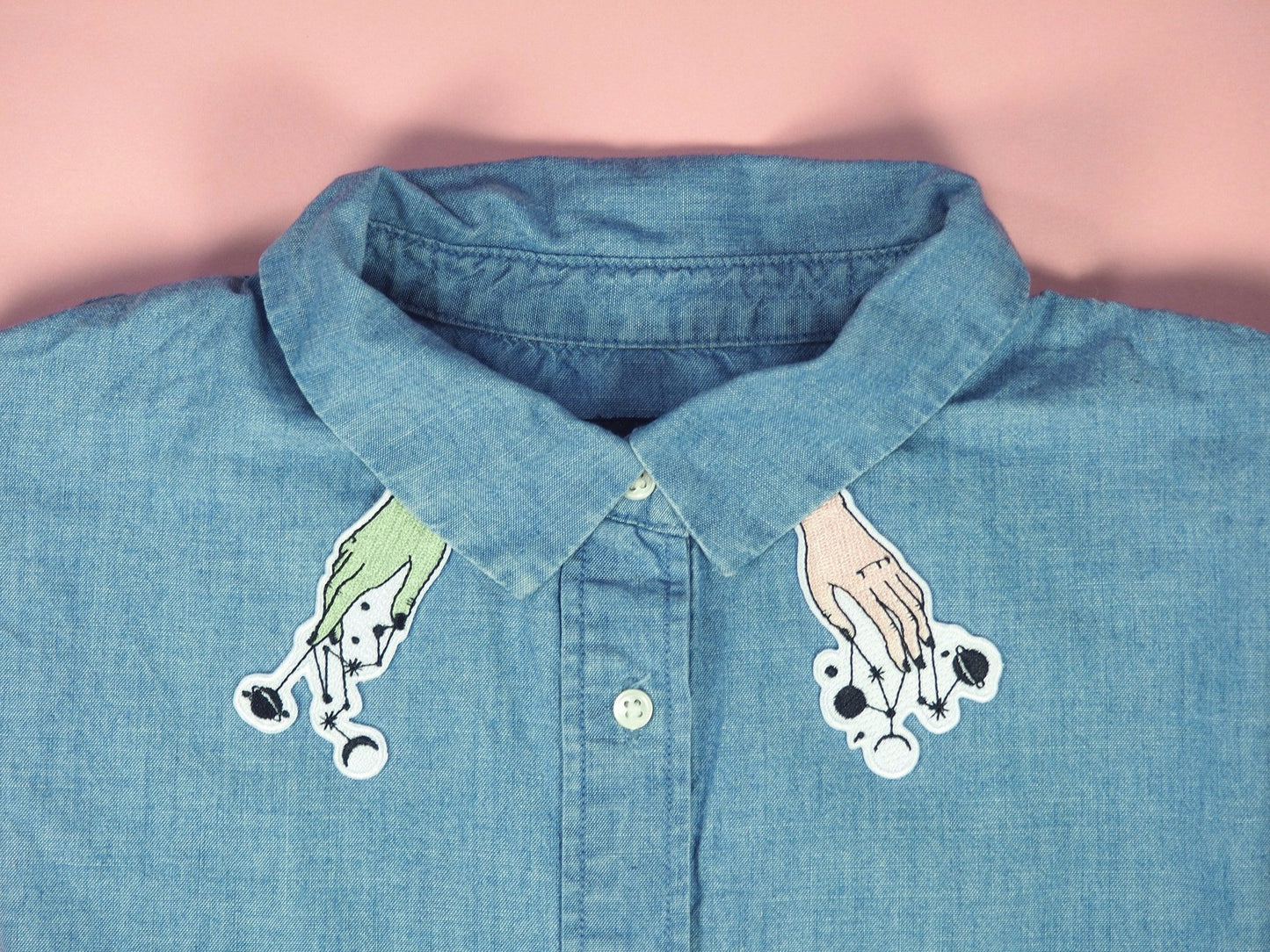 green_pink_hand_in_space_patch_pocket_denim_jeans